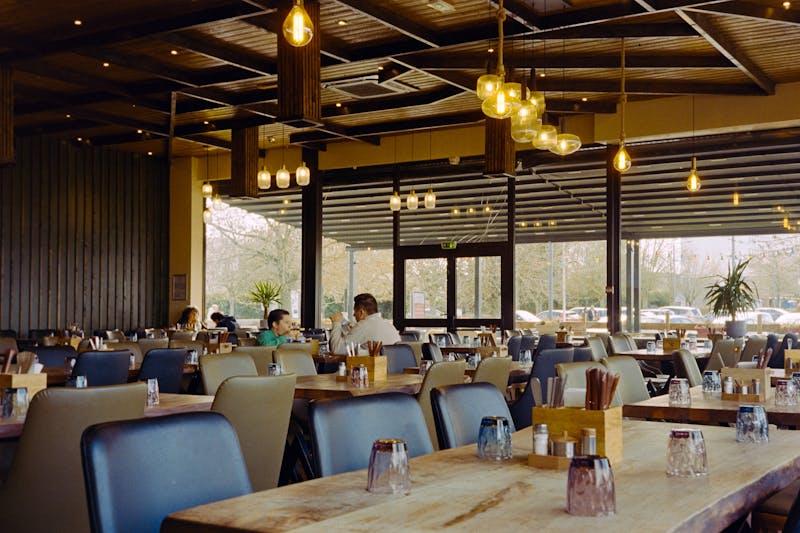 Hangry Joe's warm and welcoming dining interior