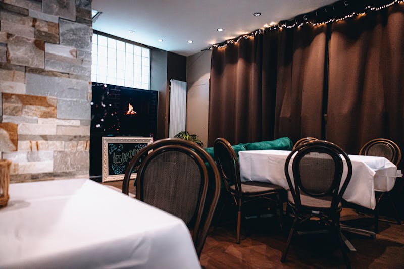 Elegant private dining event setup at Hangry Joe's