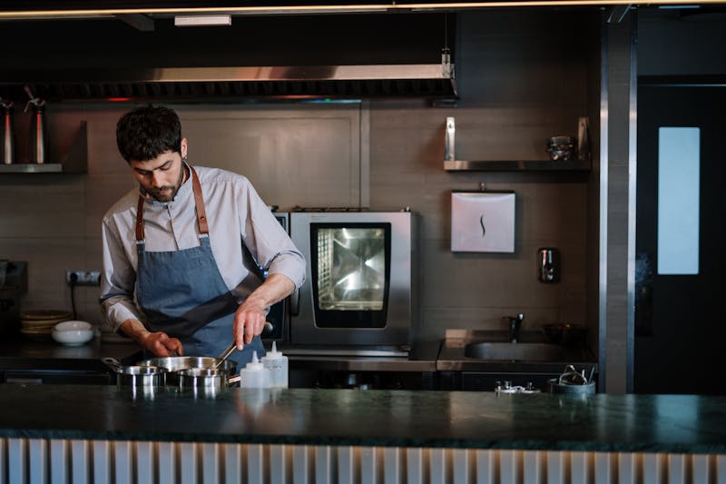 Open kitchen concept at Hangry Joe's restaurant