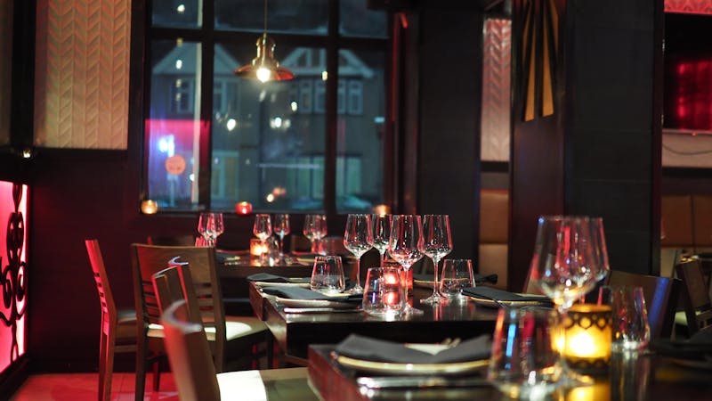 Elegant dinner setup at Hangry Joe's on Instagram